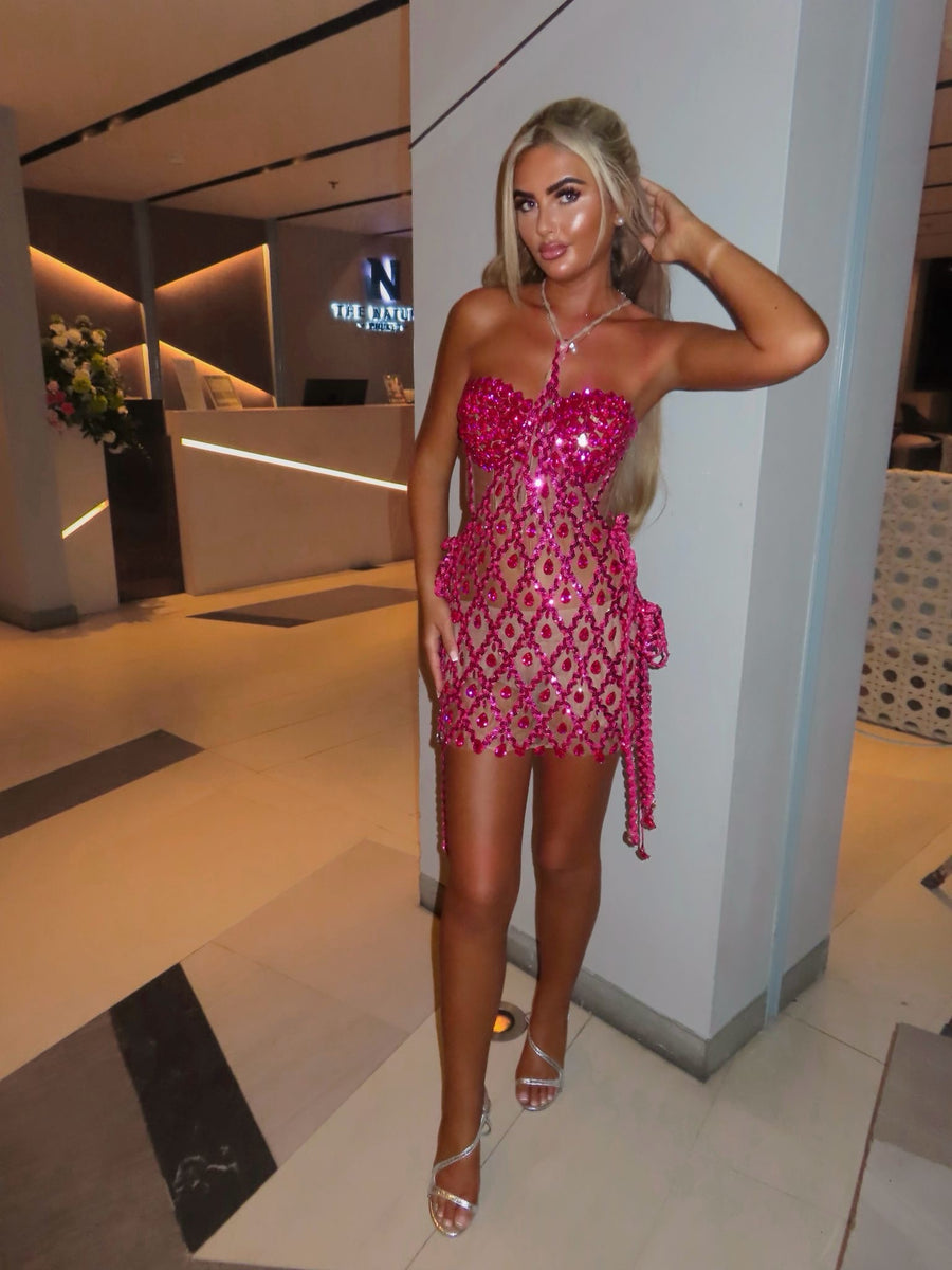 LILLY PInk Diamond Stud Dress next day delivery available