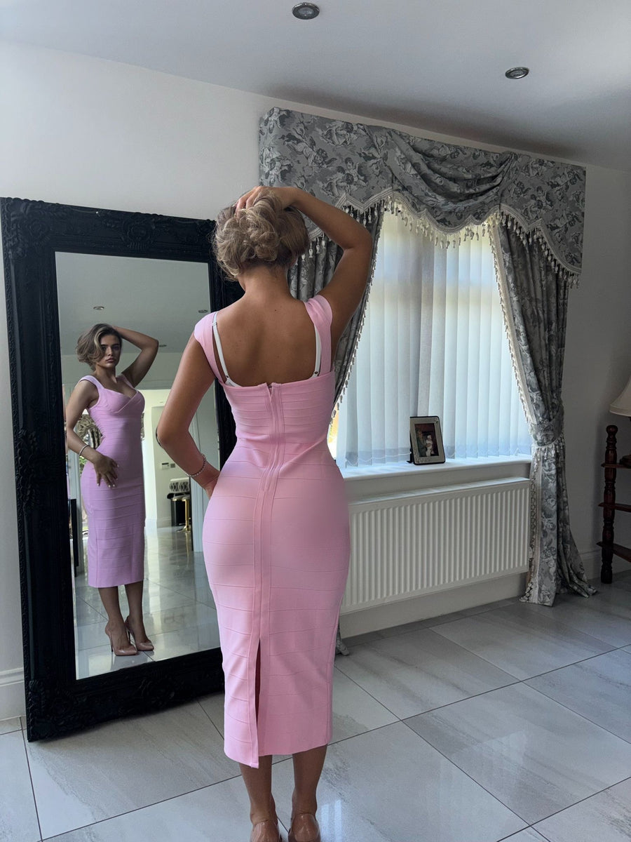 MELISSA Baby Pink Bandage dress (Next Day Delivery Available )